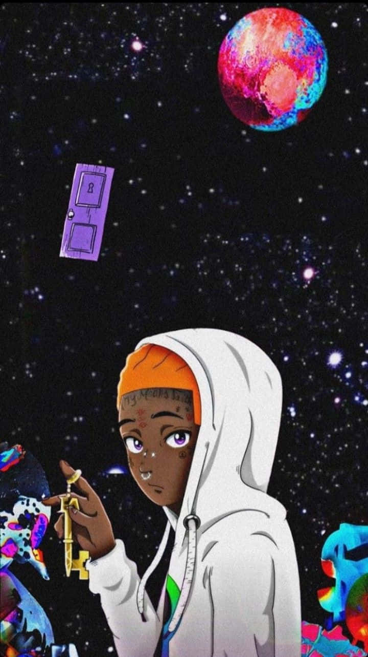 Lil Uzi Cartoon Character In A Hoodie Wallpaper