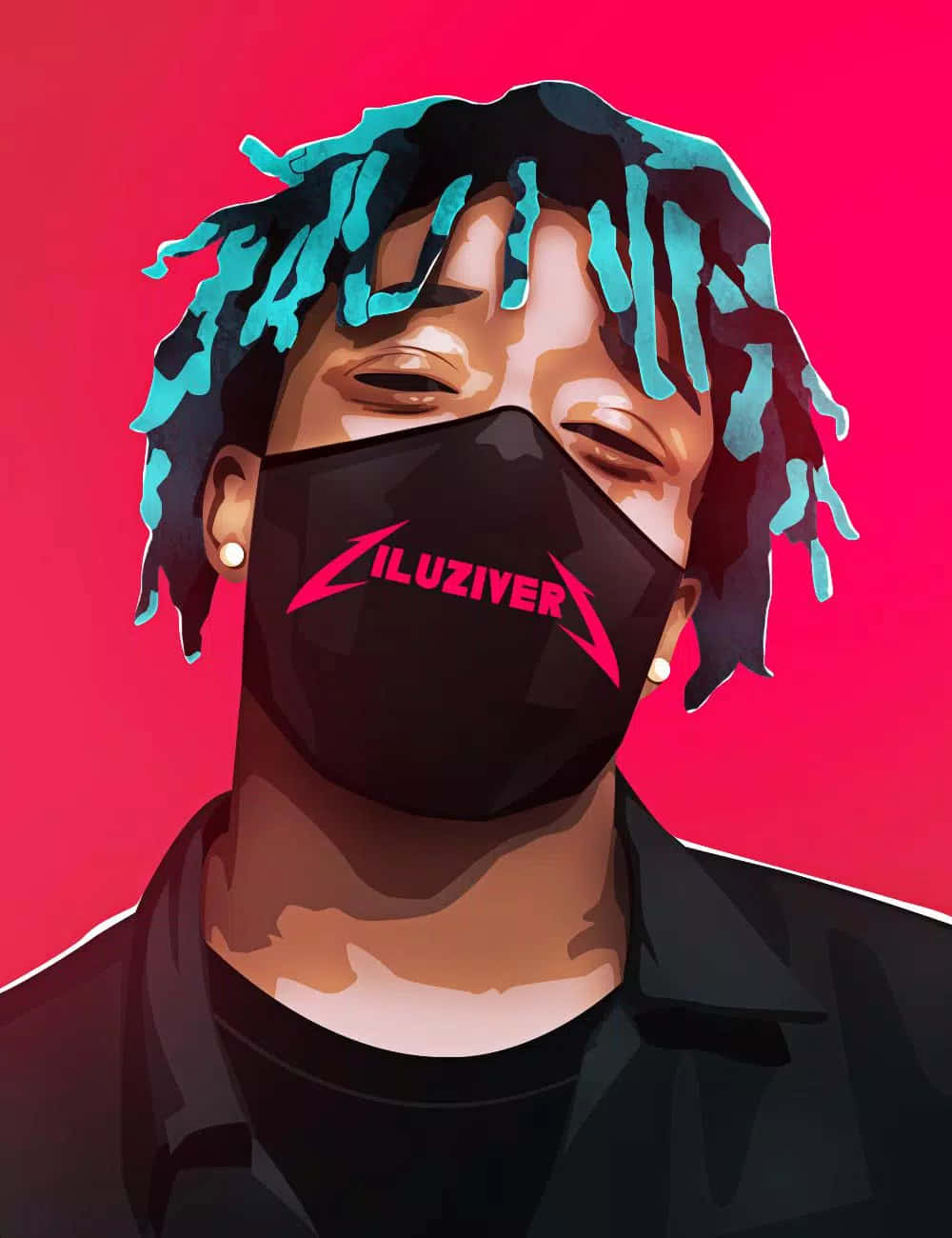 Lil Uzi Cartoon With Mask Wallpaper