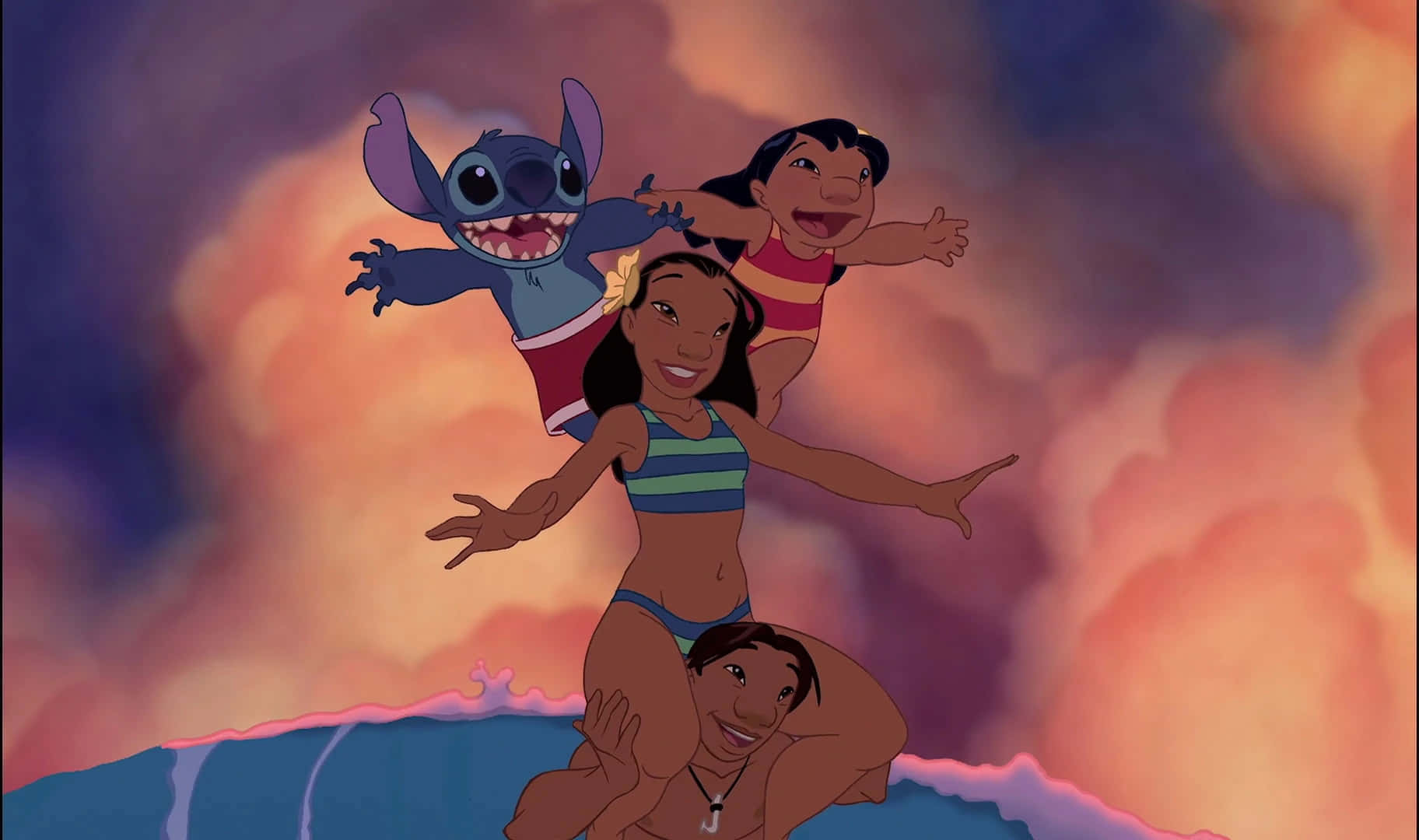 Lilo Stitch Beach Fun Wallpaper