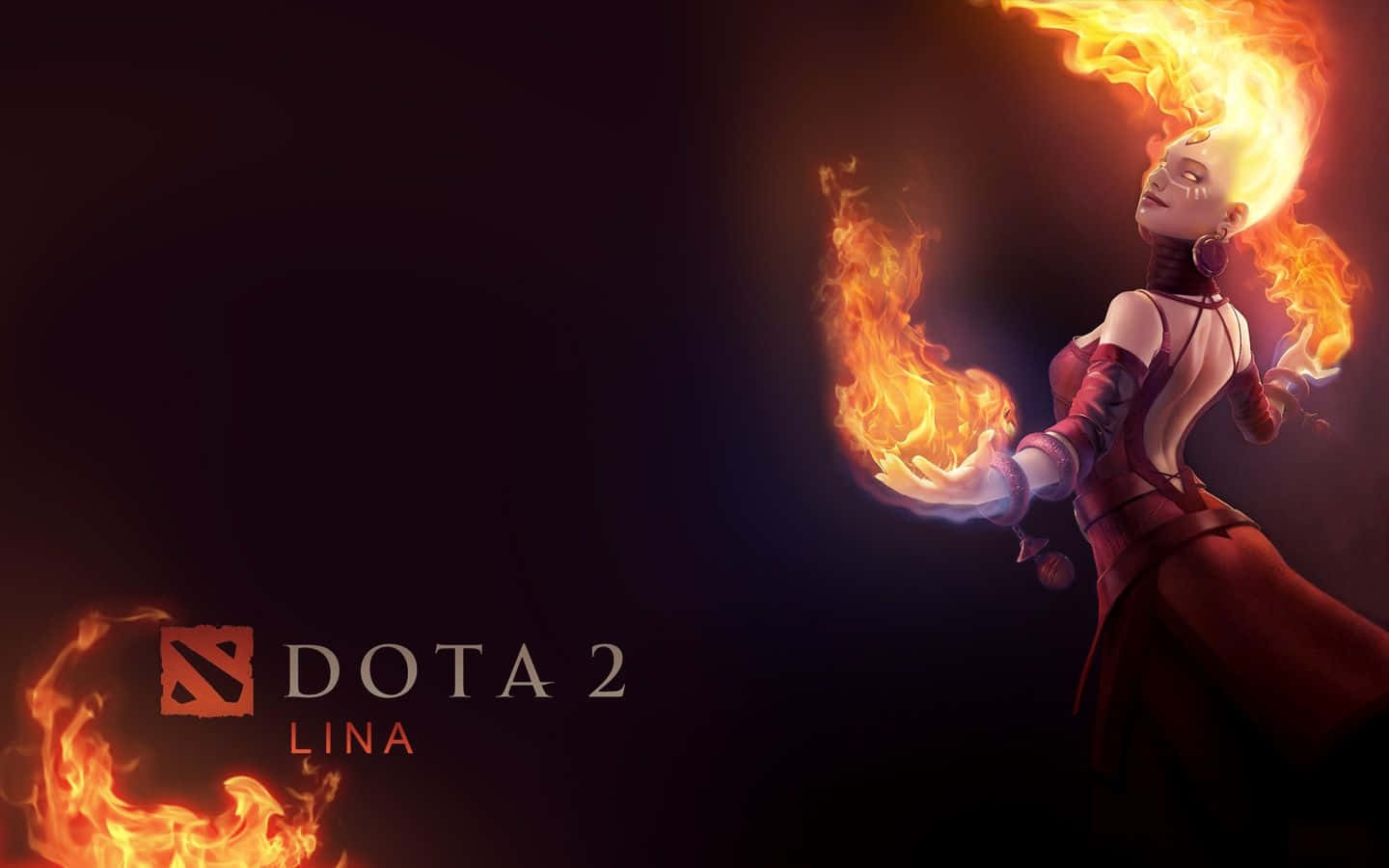 Lina The Fireball Mage Dominating In Dota 2 Wallpaper