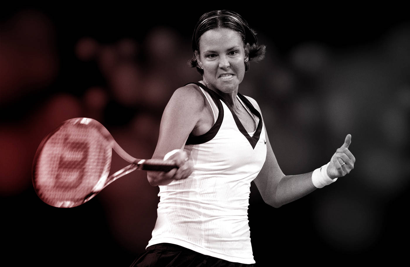 Lindsay Davenport Red And Black Background Wallpaper