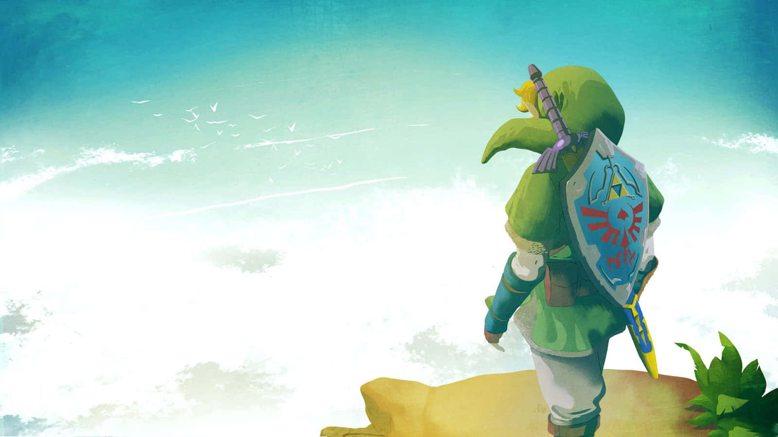 Link Gazing Into Distance Zelda Artwork Wallpaper