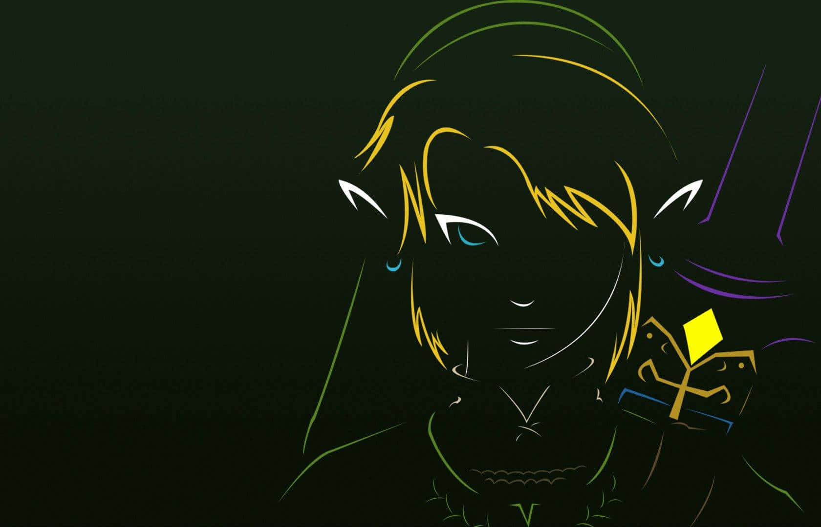 Link Neon Outline Artwork Wallpaper