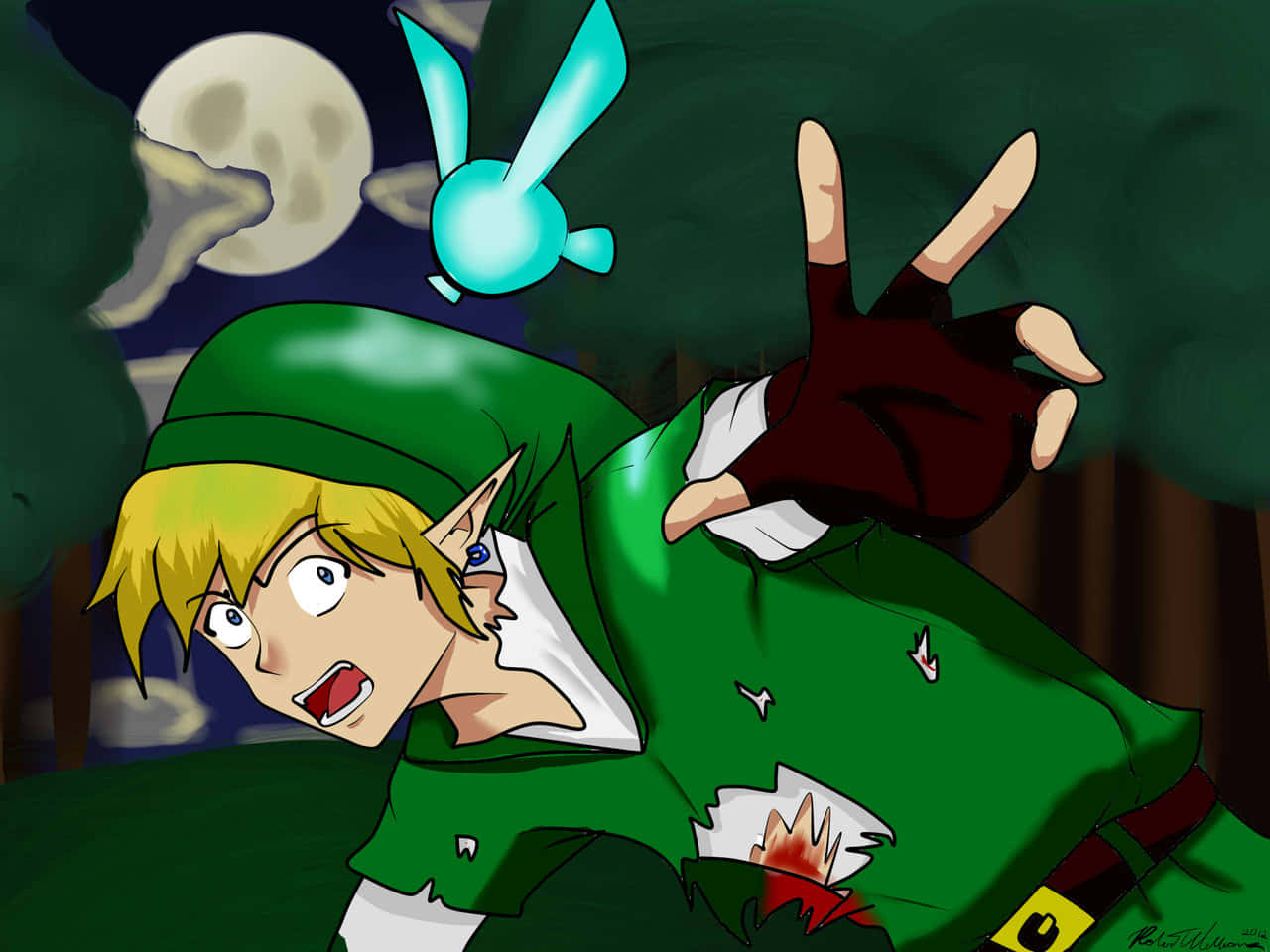 Linkand Navi Night Adventure Wallpaper