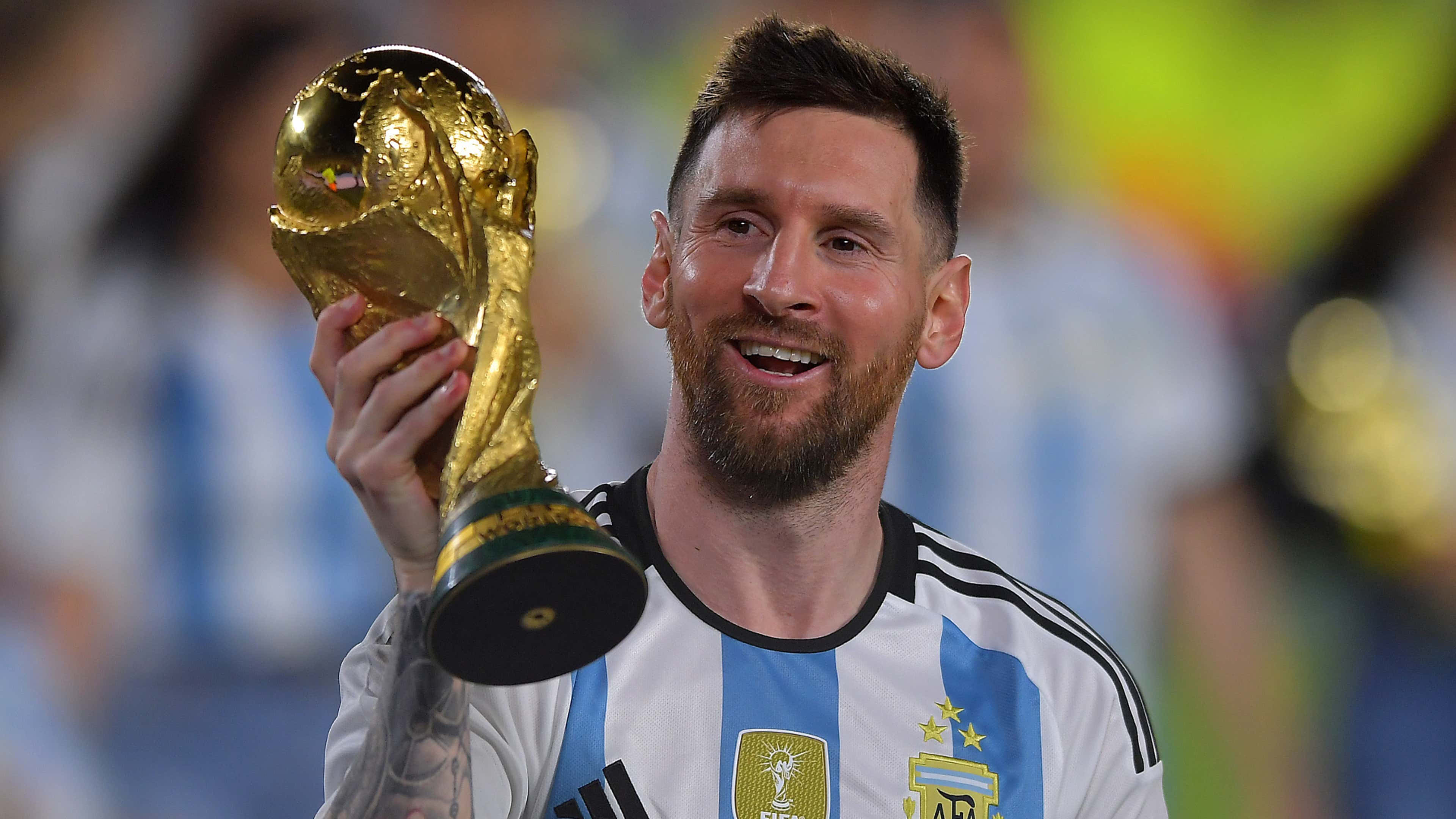 Lionel Messi At The World Cup Wallpaper