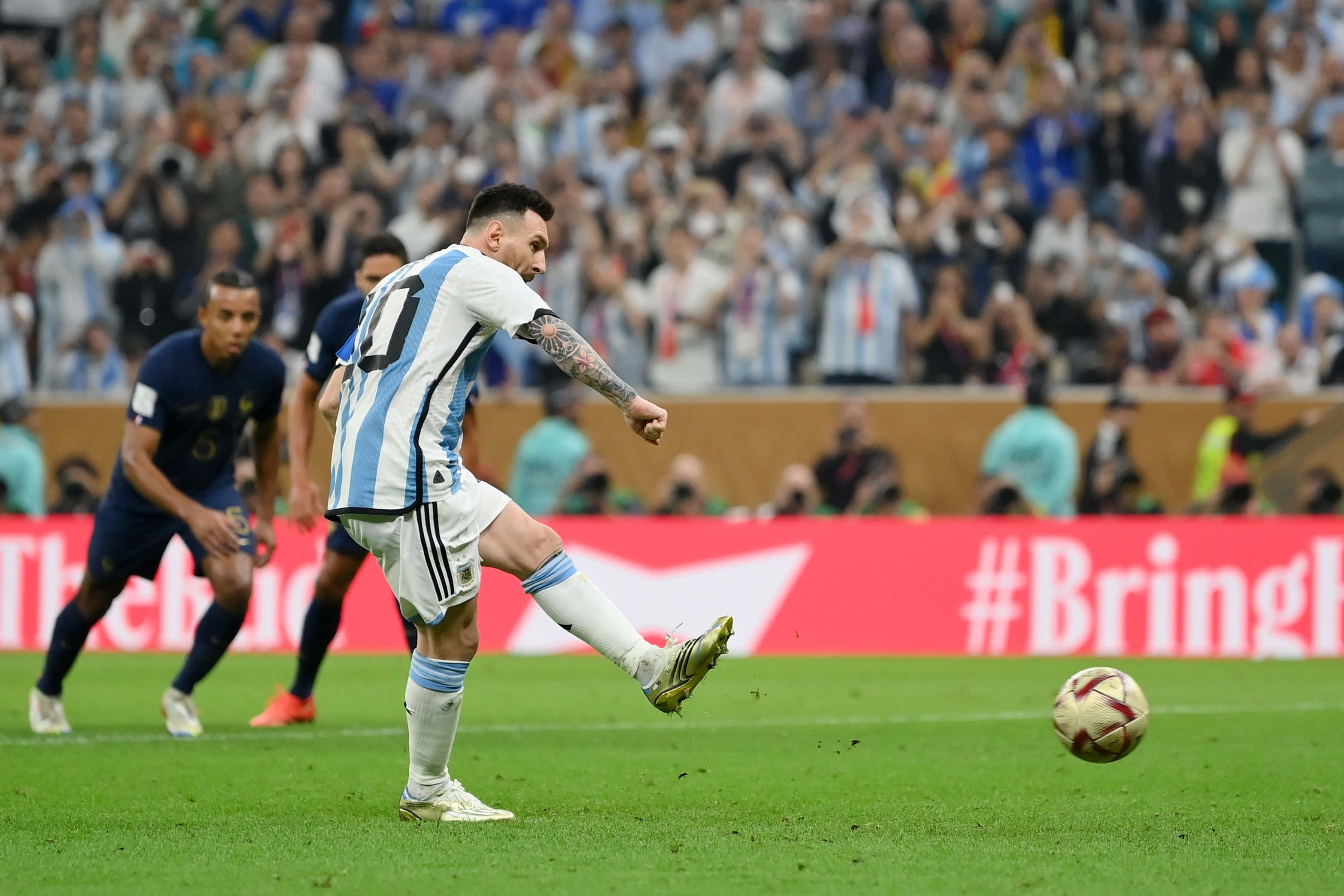 Lionel Messi In Action At The World Cup Wallpaper