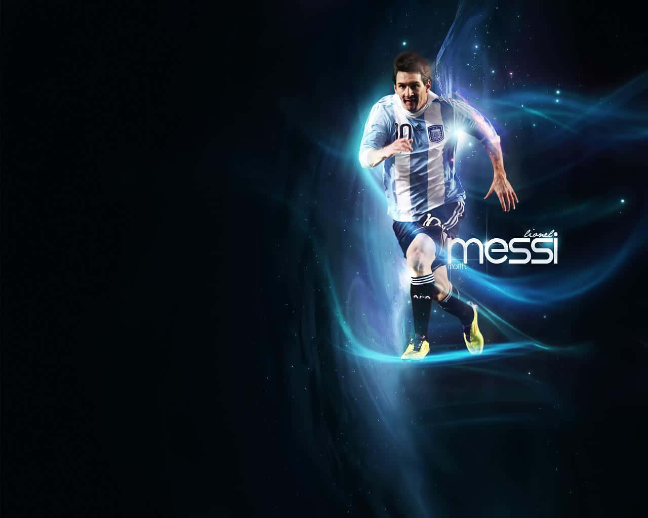 Lionel Messi Looking Cool In Blue Jacket Wallpaper