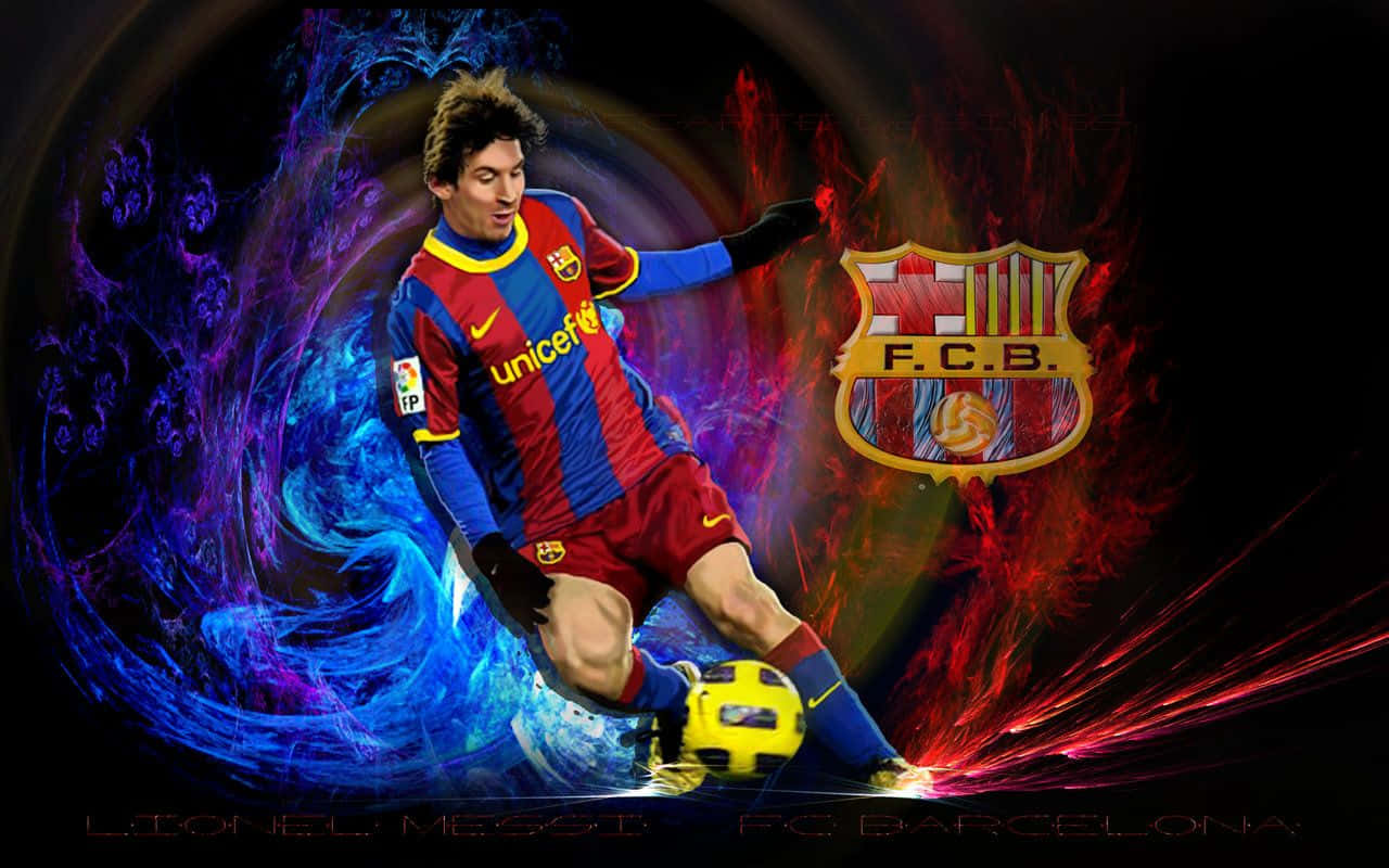 Lionel Messi Looks Cool In His Barcelona Jersey. Wallpaper