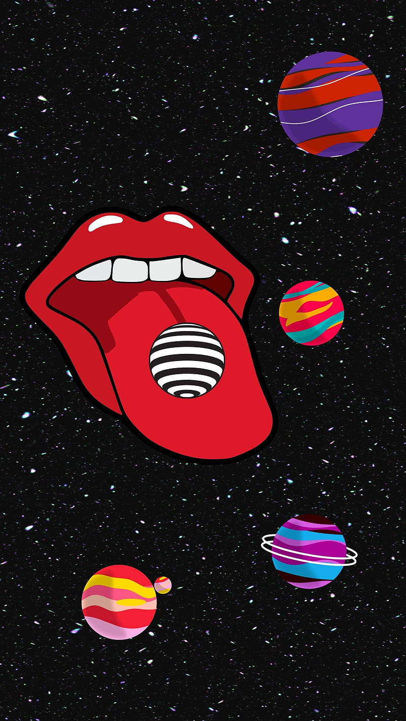 Lips Galaxy Trippy Aesthetic Wallpaper