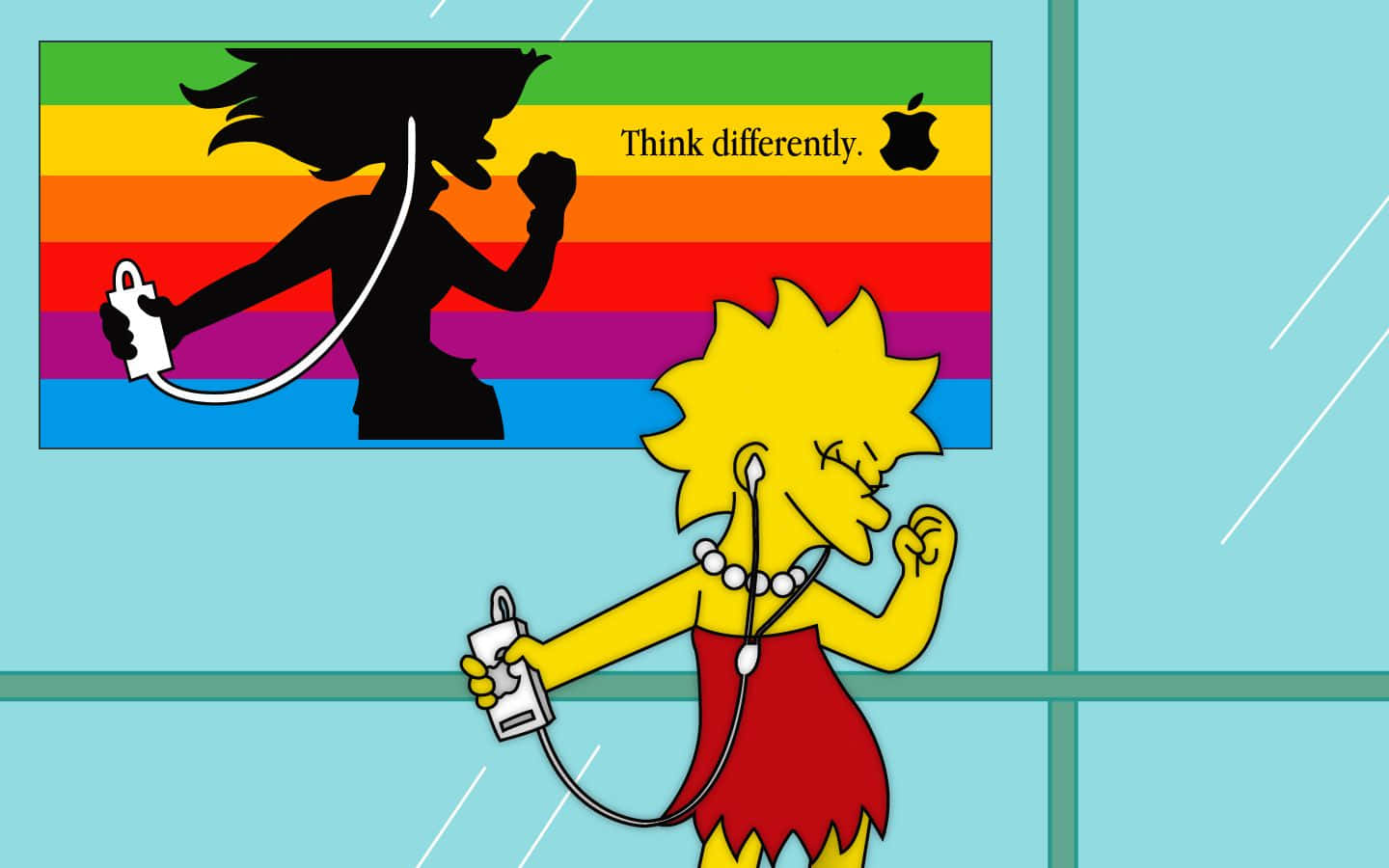 Lisa Simpson Adorned In Her Signature Yellow Dress Wallpaper