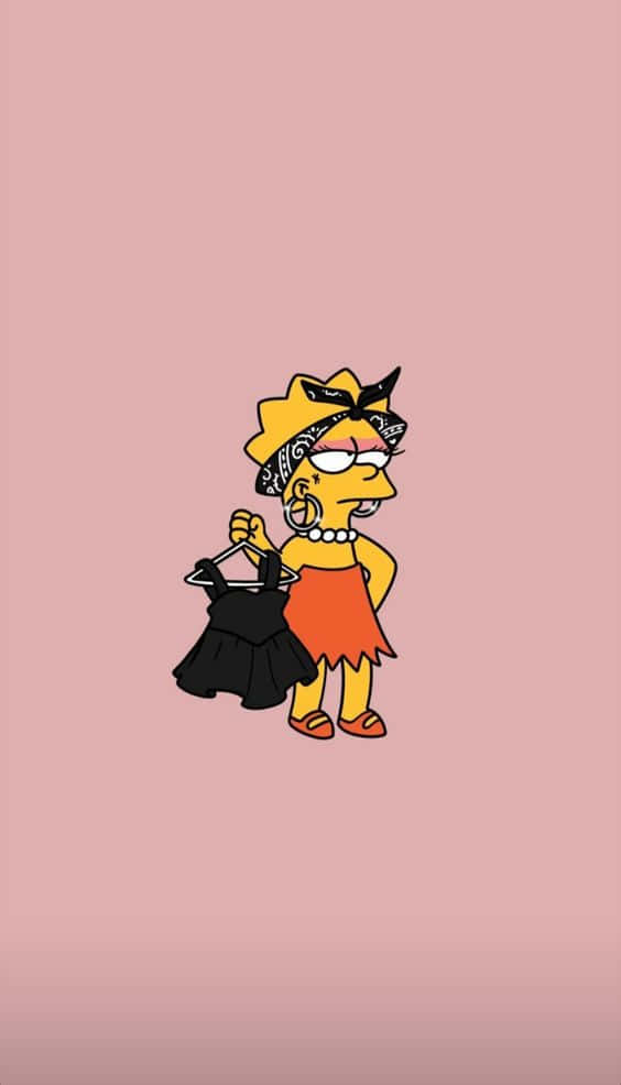 Lisa Simpson Having An Inspirational Moment Wallpaper