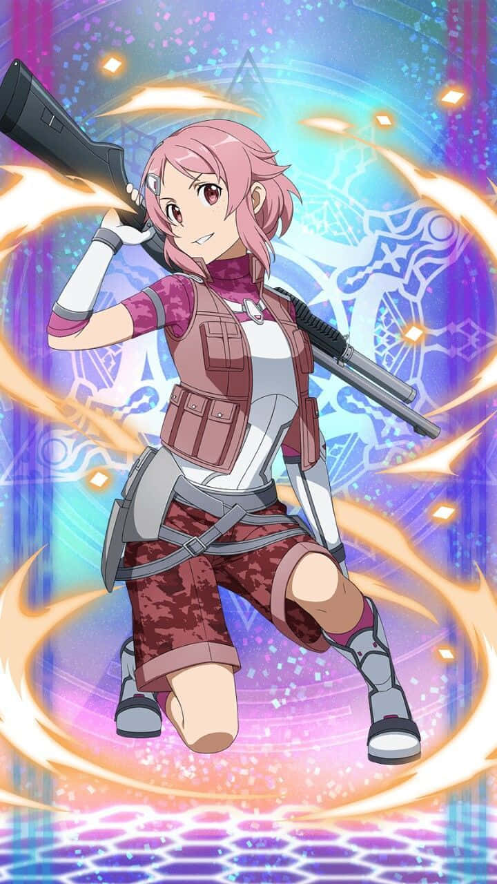 Lisbeth From Sword Art Online Wielding Her Blacksmith Hammer Wallpaper