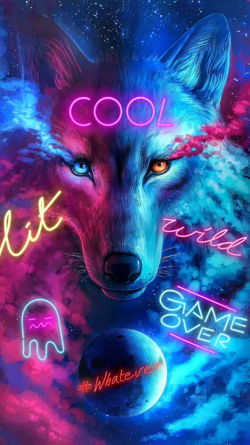 Lit Iphone Wolf Wallpaper