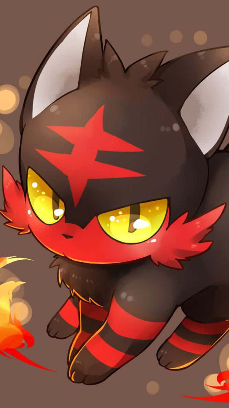 Litten In Brown Backdrop Wallpaper