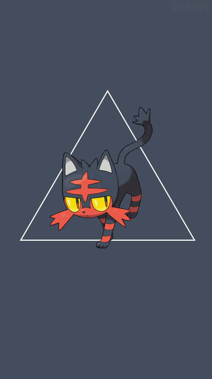 Litten Inside Triangle Graphic Wallpaper