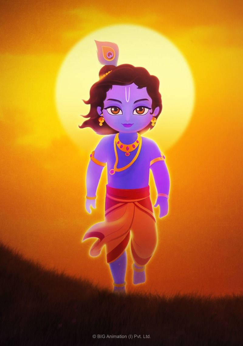 Little Cartoon Krishna Wallpaper