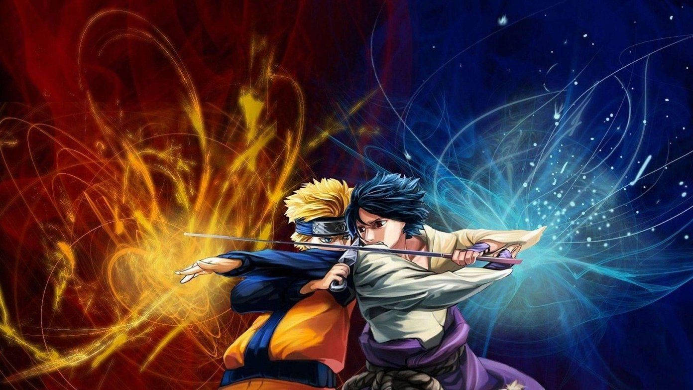 Live Naruto Sasuke Orange And Blue Wallpaper