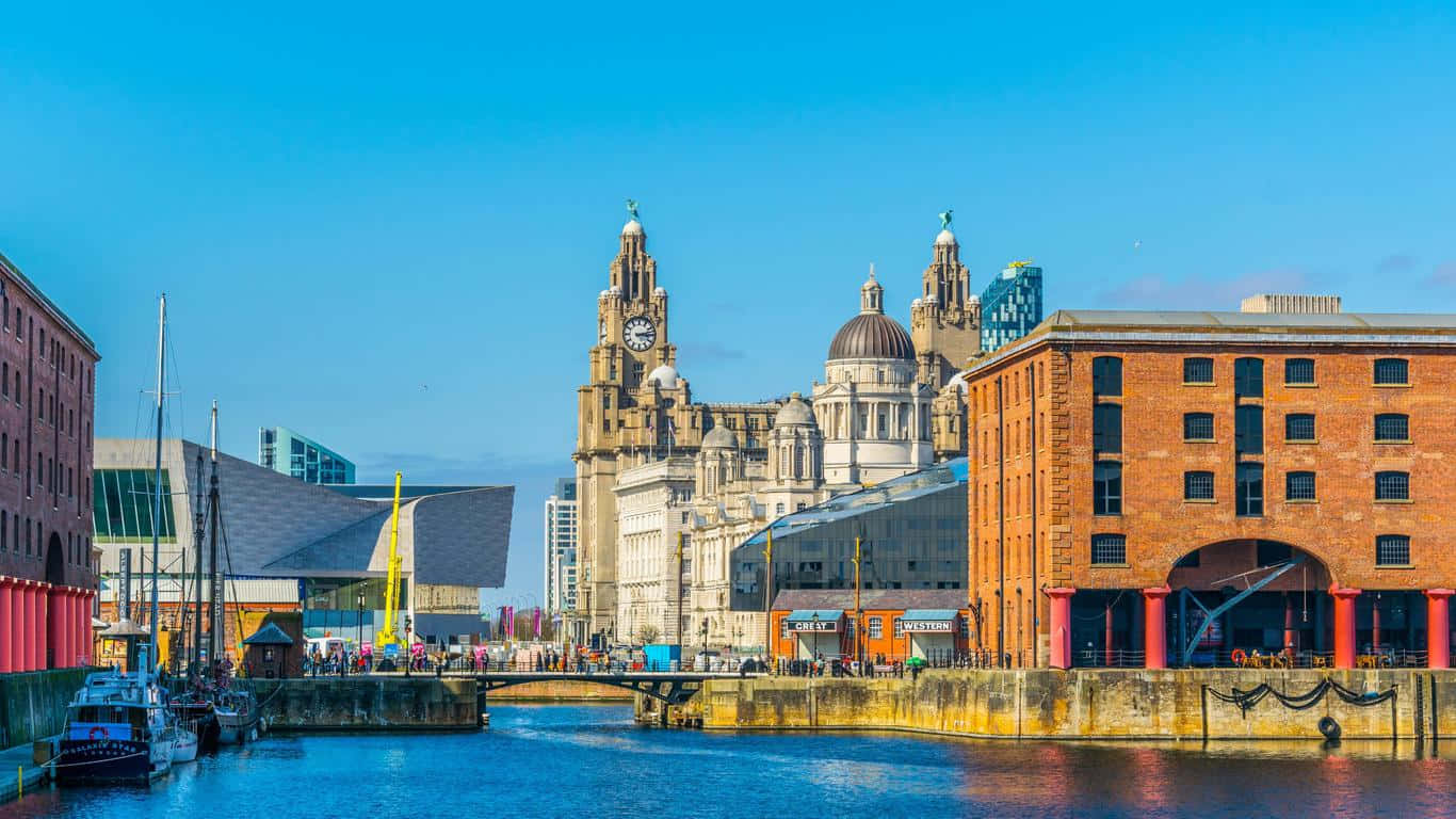 Liverpool Waterfront Sunny Day Wallpaper