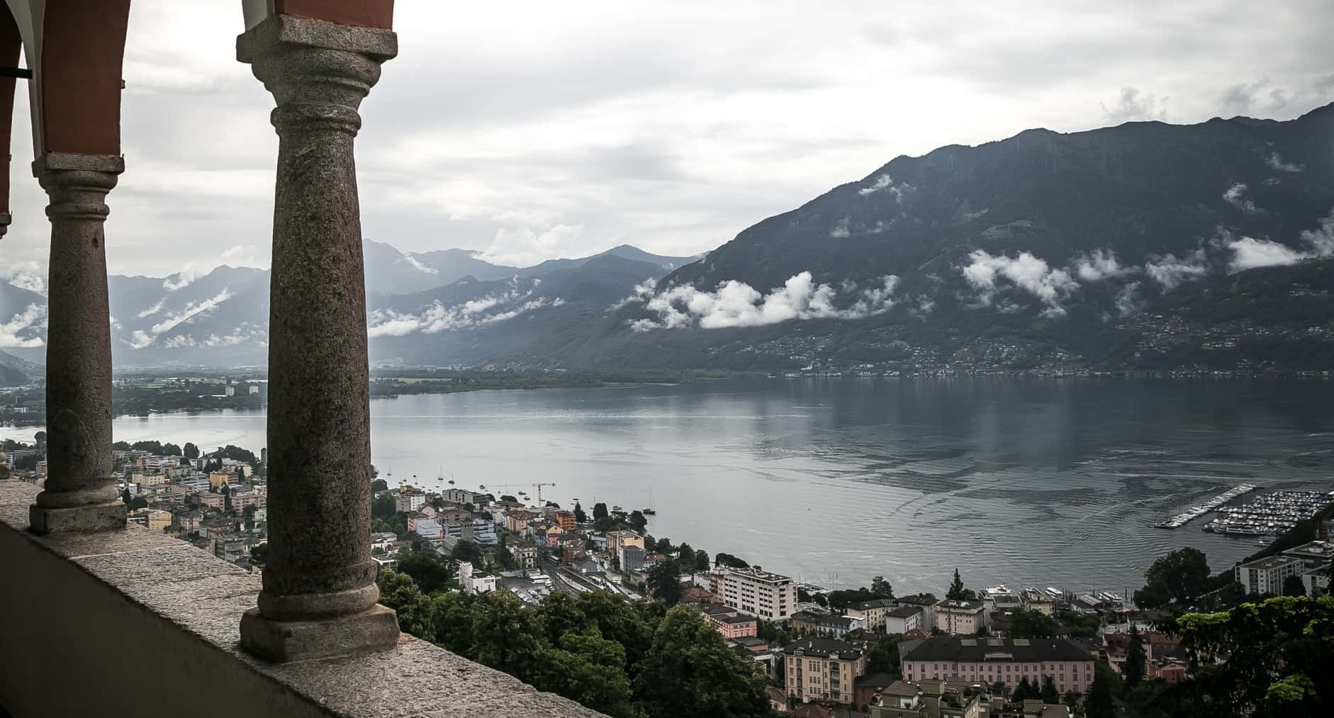 Locarno Lakeside Viewfrom Terrace Wallpaper