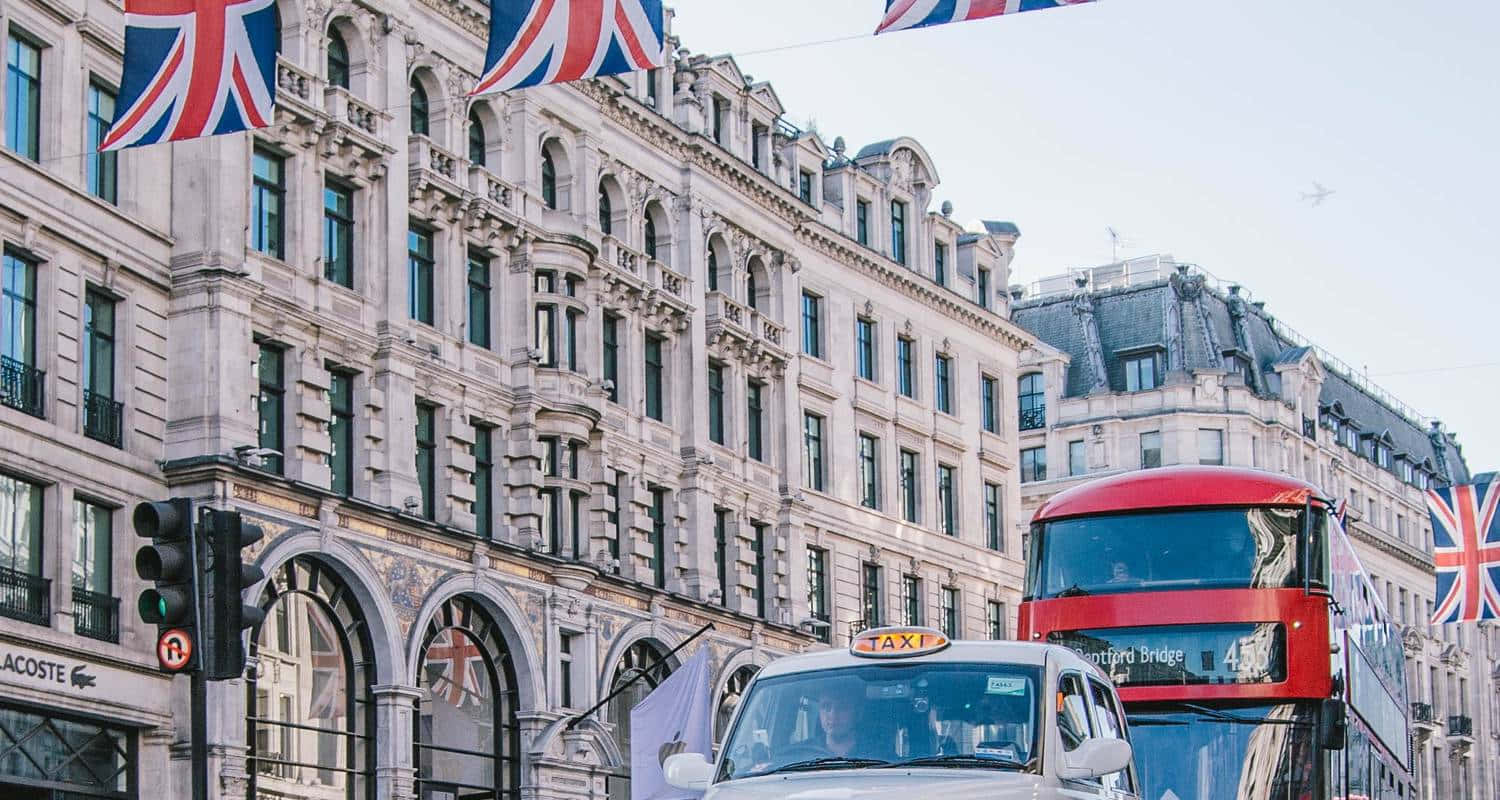 London Street Scenewith Iconic Transport Wallpaper