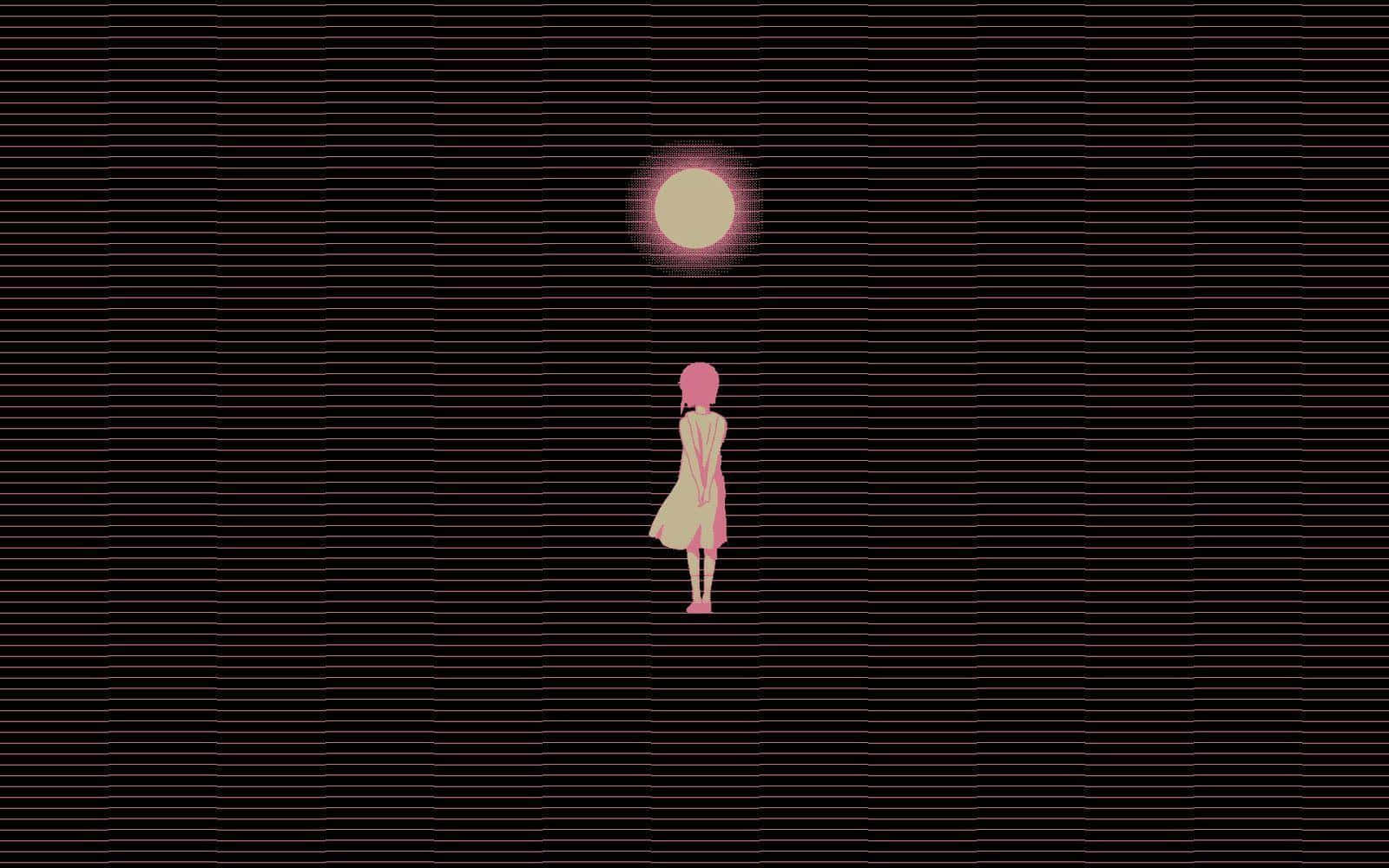 Lone_ Figure_ Under_ Moonlight Wallpaper