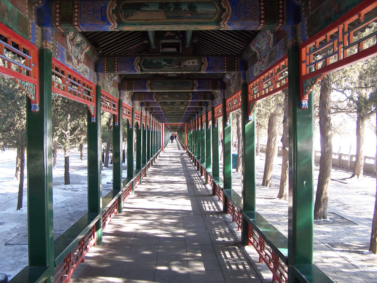 Long Corridor In The Summer Palace Wallpaper