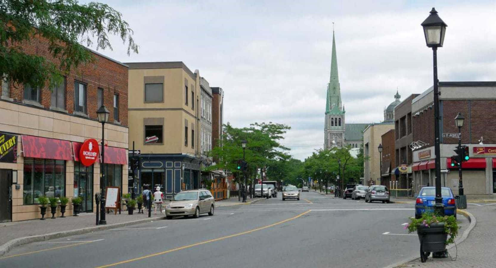 Longueuil Downtown Street View Wallpaper