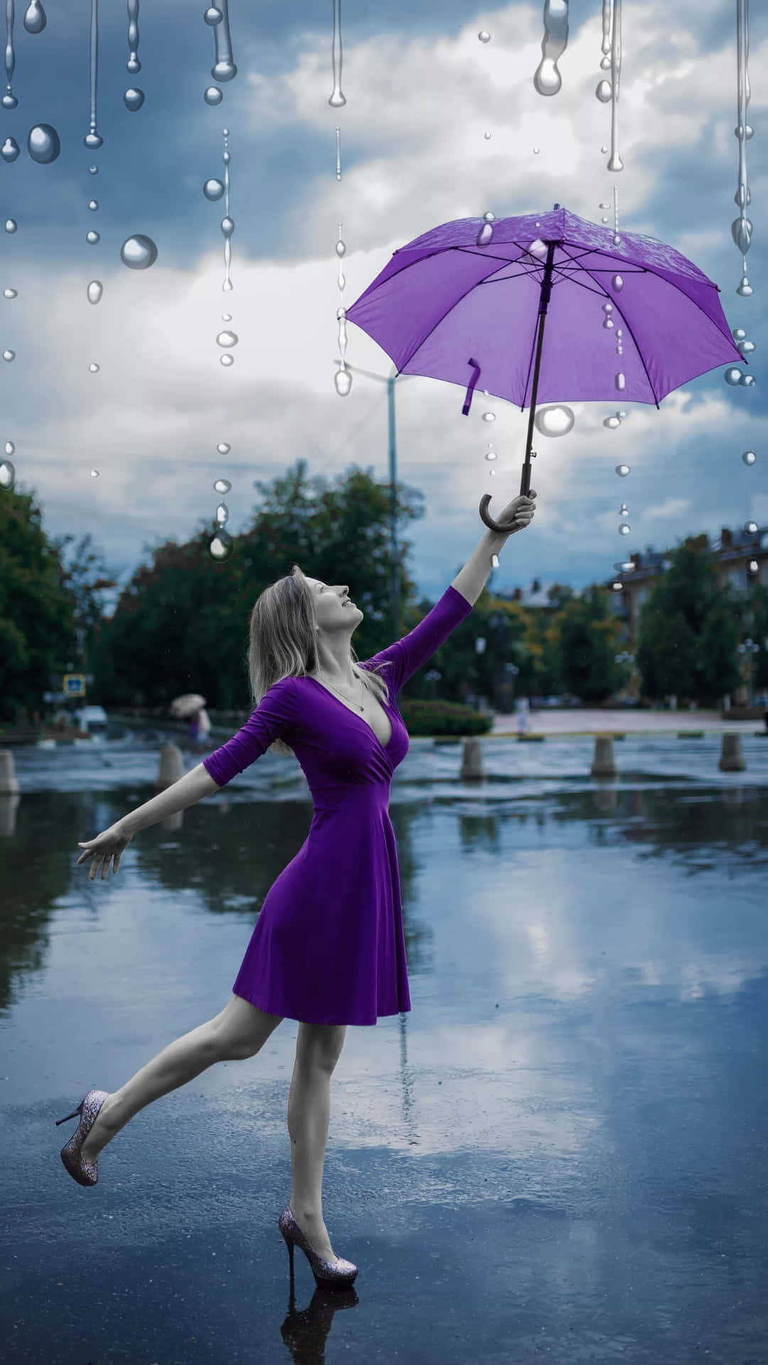 Look Beautiful In This Purple Dress Wallpaper