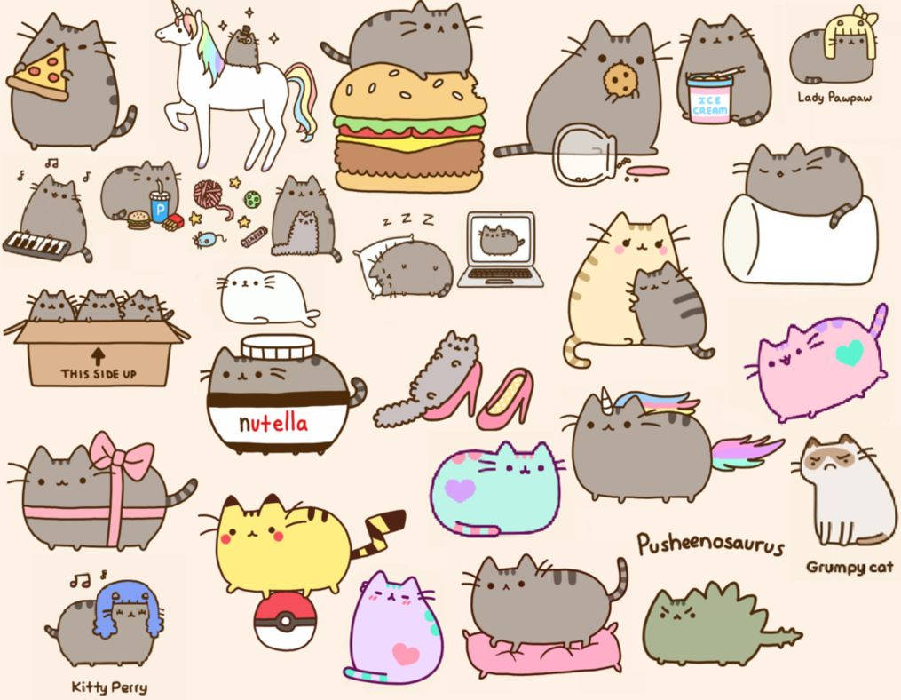 Look How Adorbale This Pusheen Sticker Is! Wallpaper