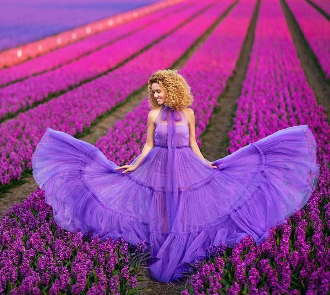 Look Ravishing In This Stunning Purple Dress. Wallpaper