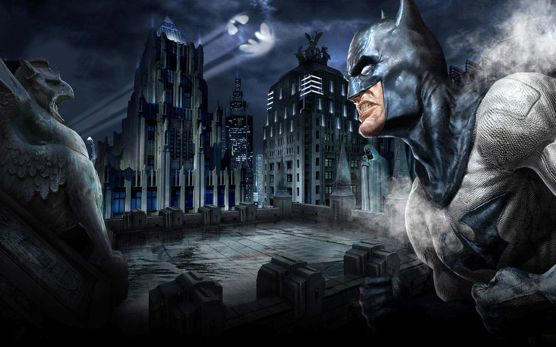 Look Up At The Night Sky And See Batman On Your Desktop. Wallpaper