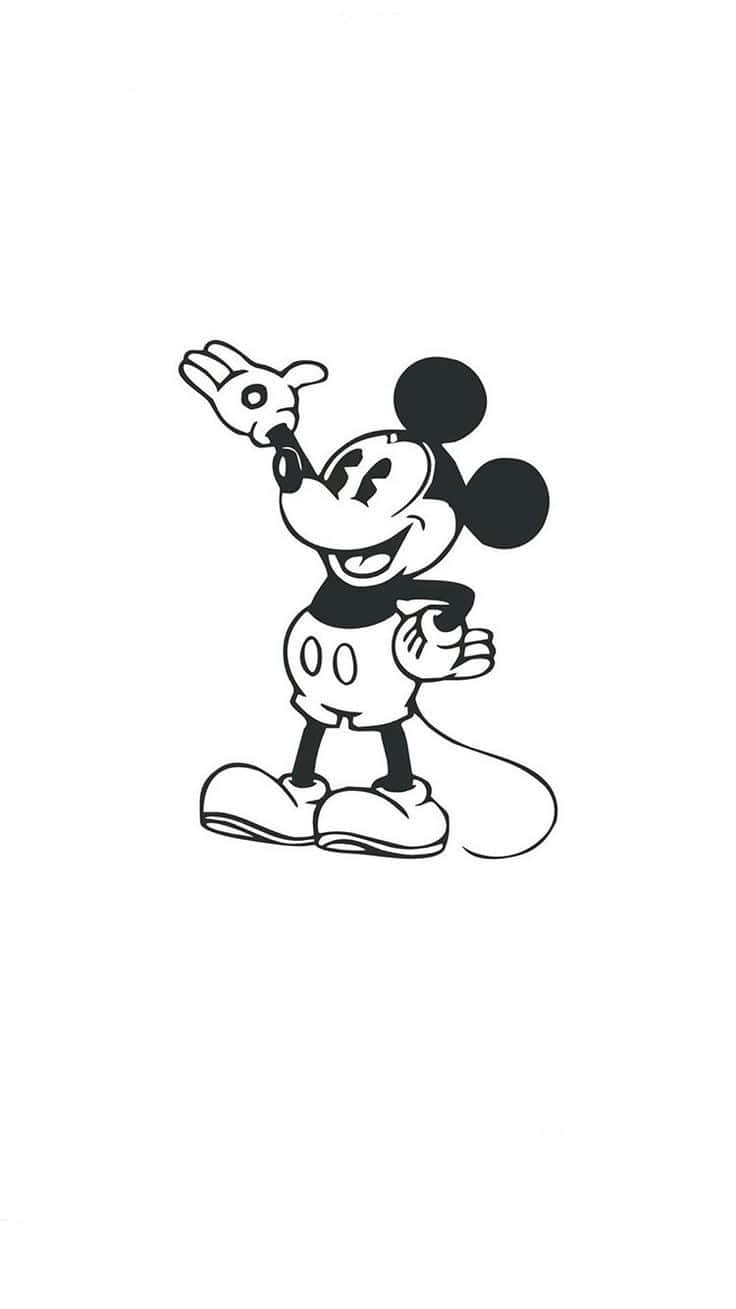 Lookin' Sharp With The Black Mickey Mouse Phone Wallpaper