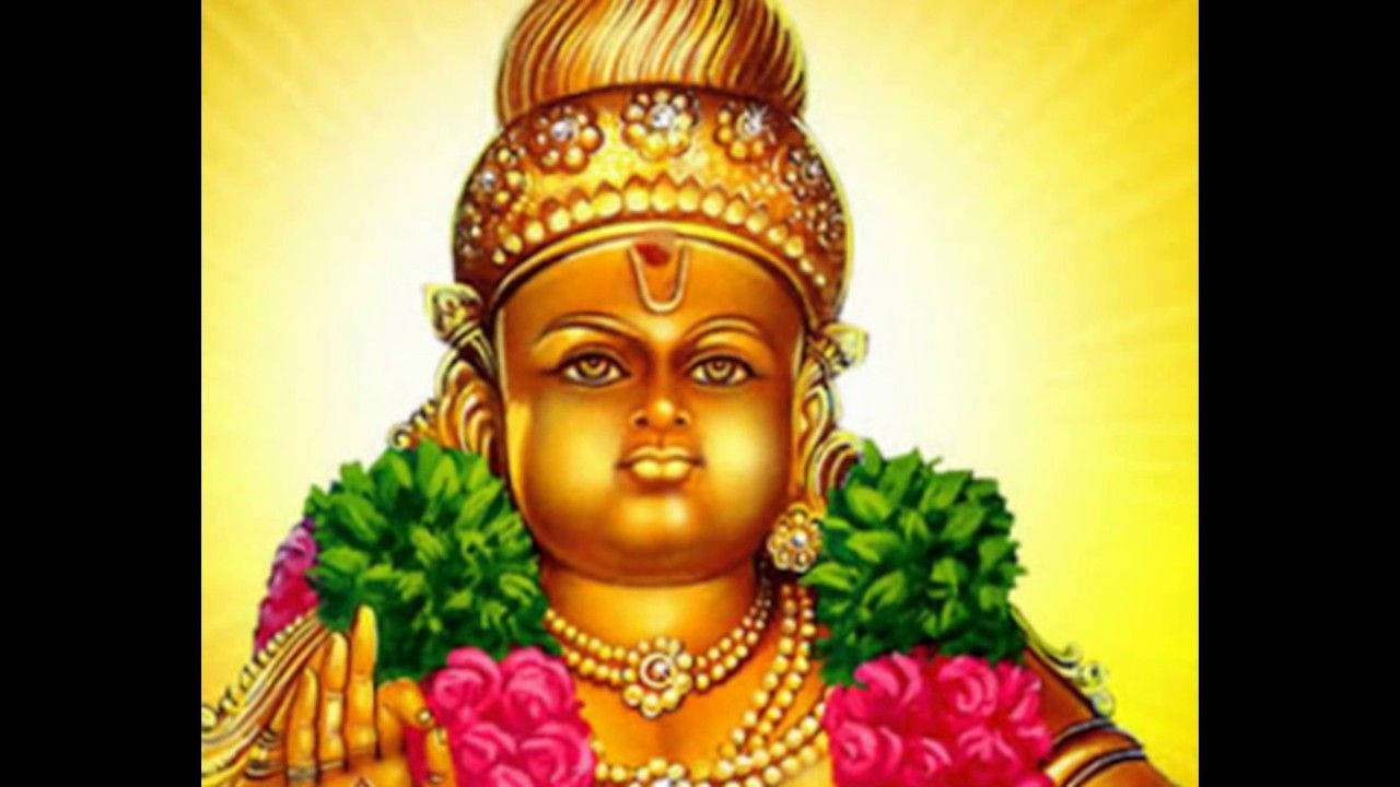 Lord Ayyappa Close-up Painting Wallpaper