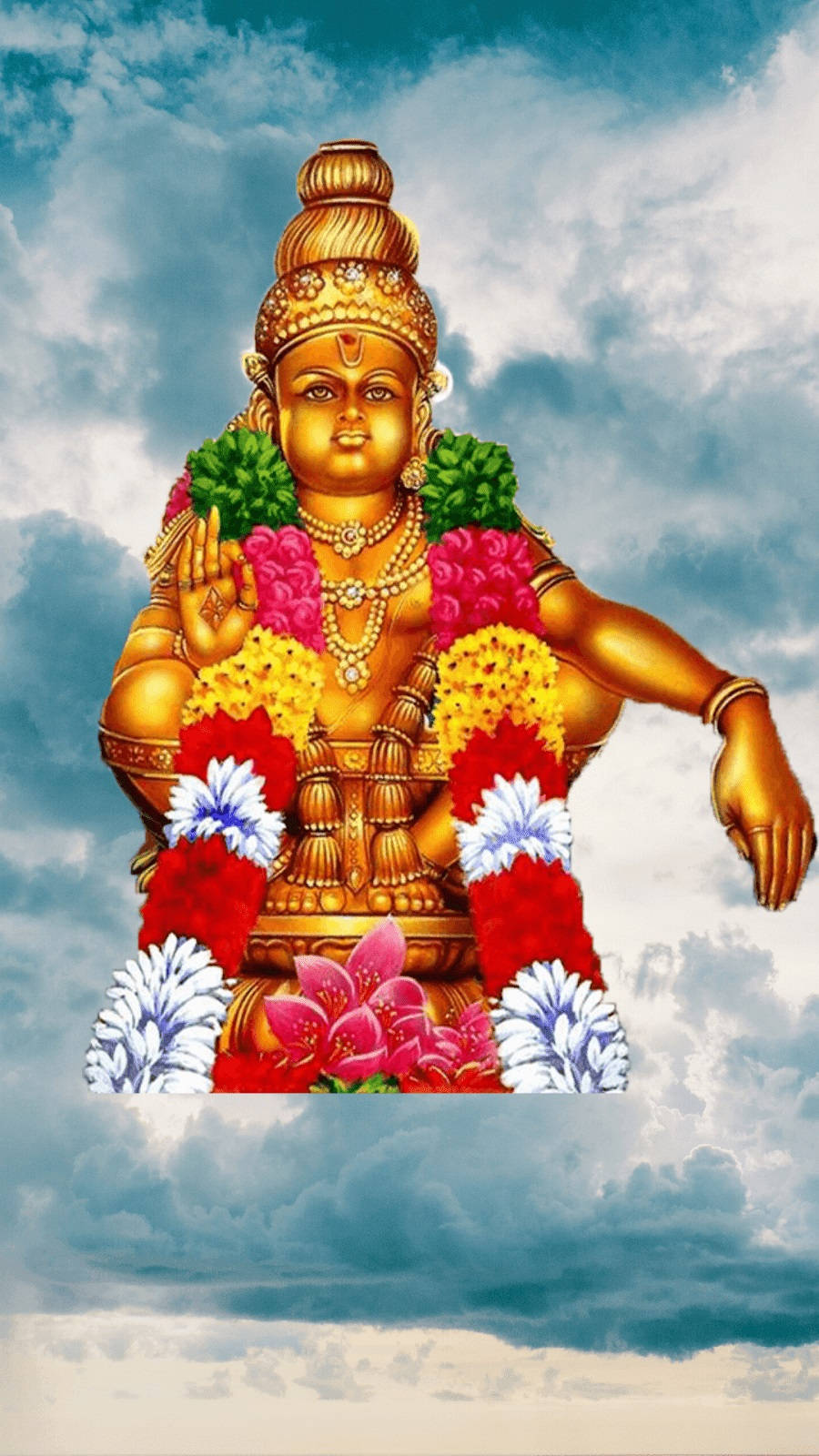 Lord Ayyappa Edit On Sky Wallpaper