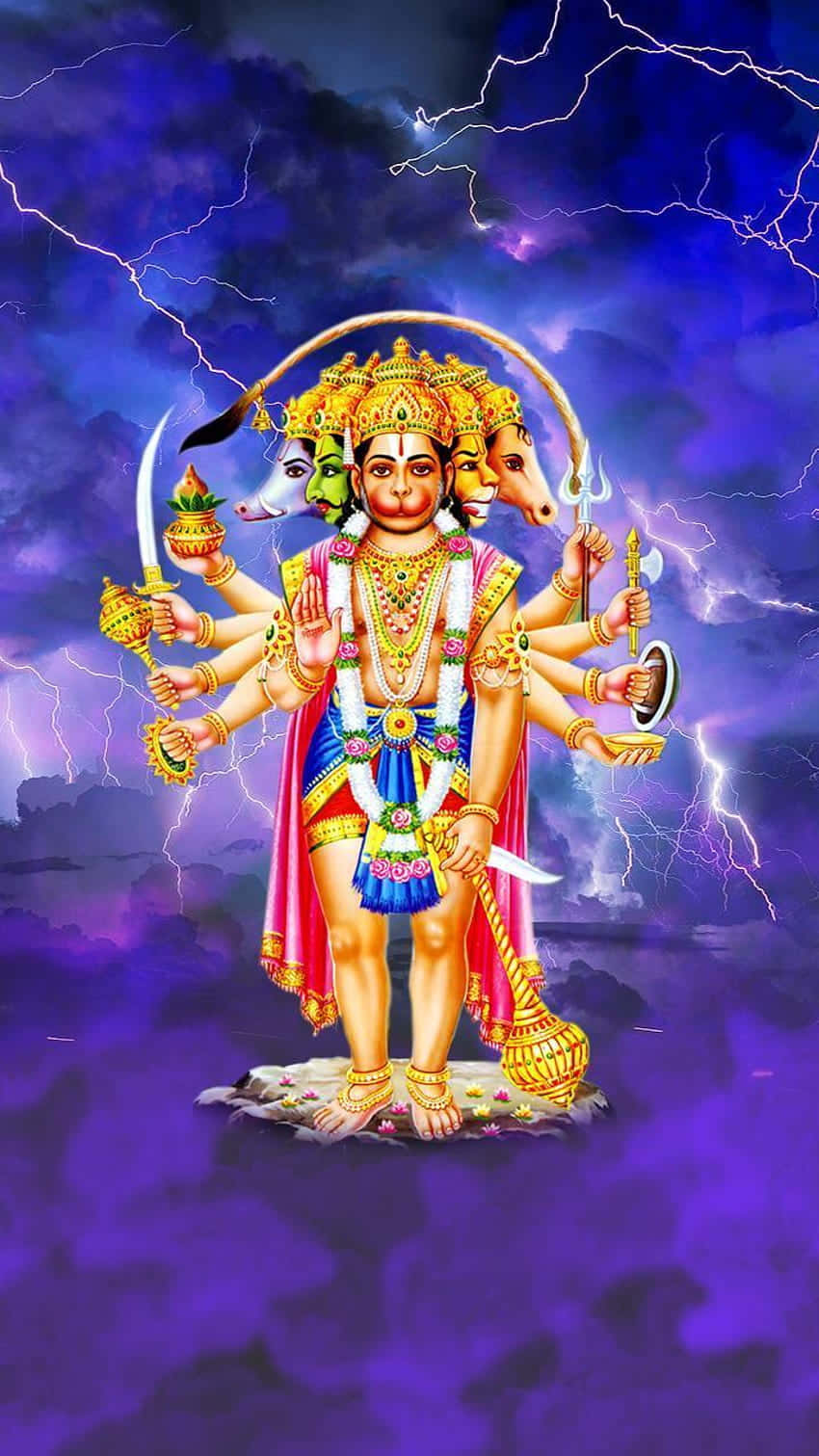 Lord Hanuman Multi Headed Avatar Wallpaper