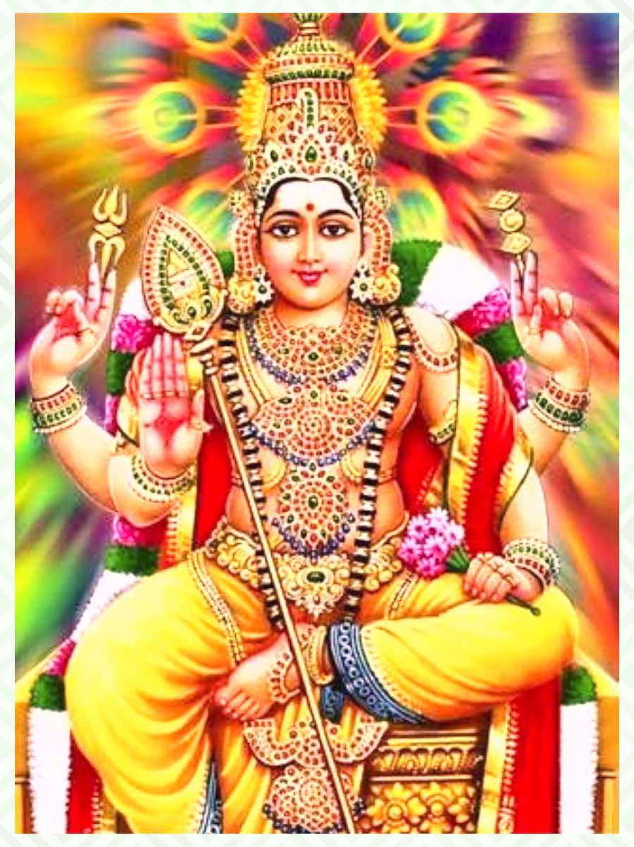 Lord Murugan On Throne Wallpaper