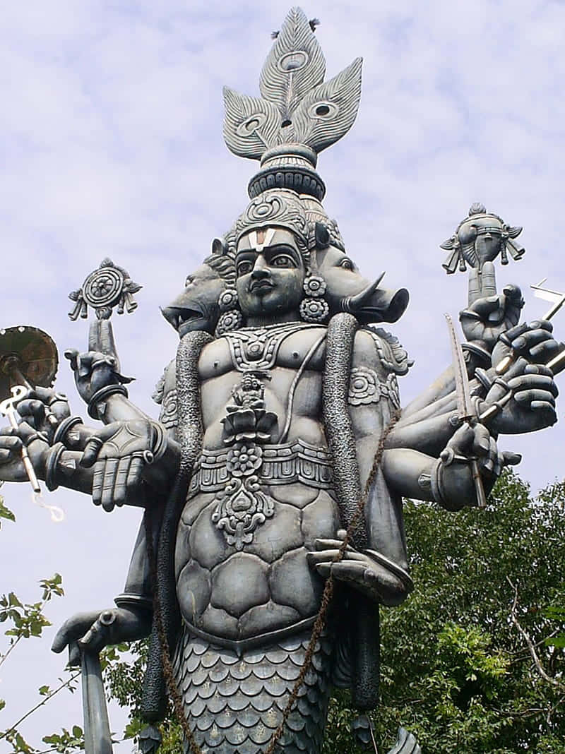 Lord_ Vishnu_ Statue_ Sculpture Wallpaper