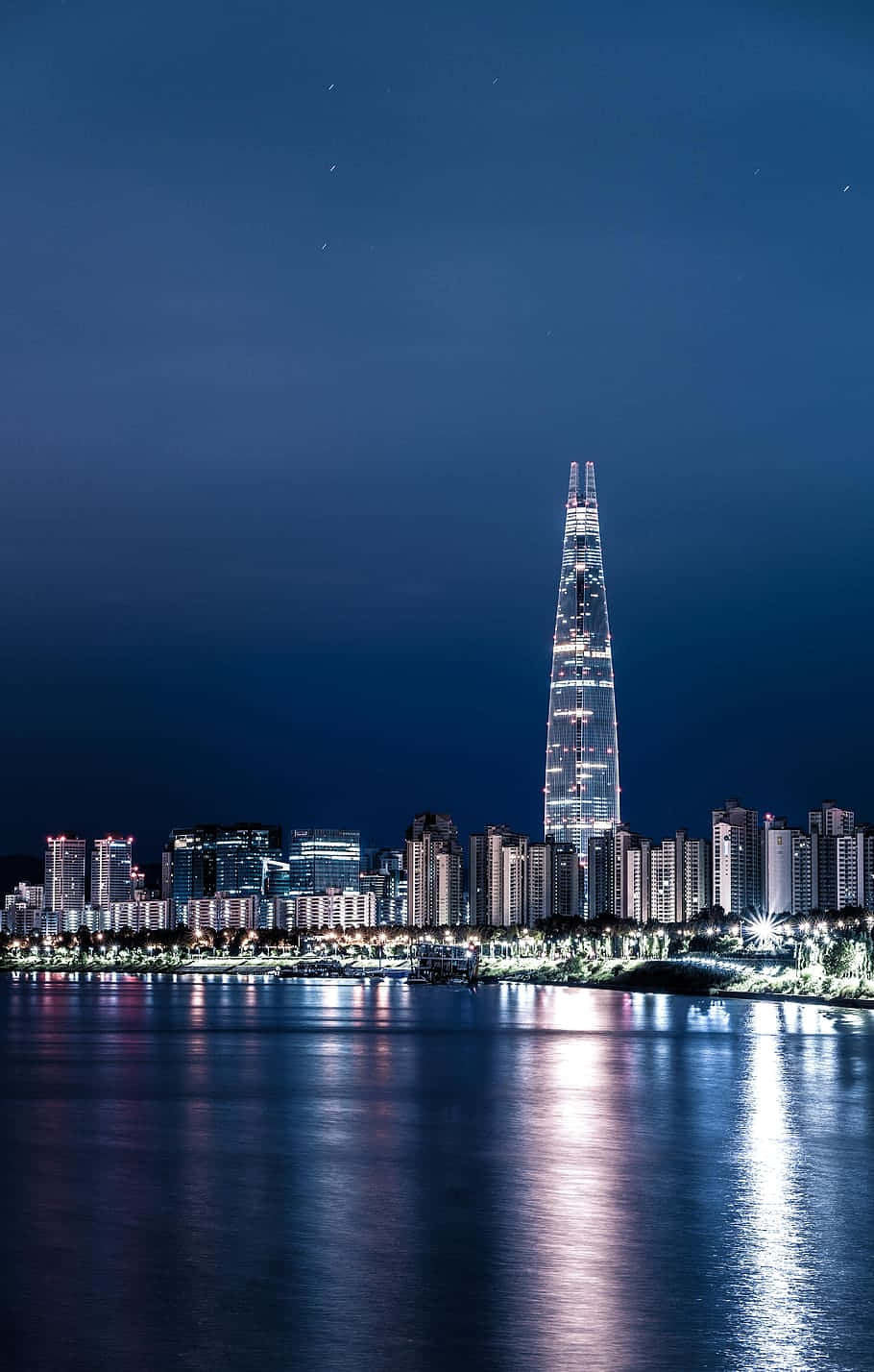 Lotte World Tower Night Skyline Wallpaper