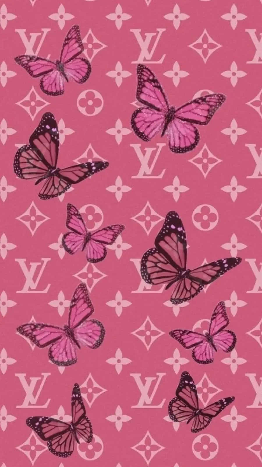 Louis Vuitton Pink With Butterflies Wallpaper