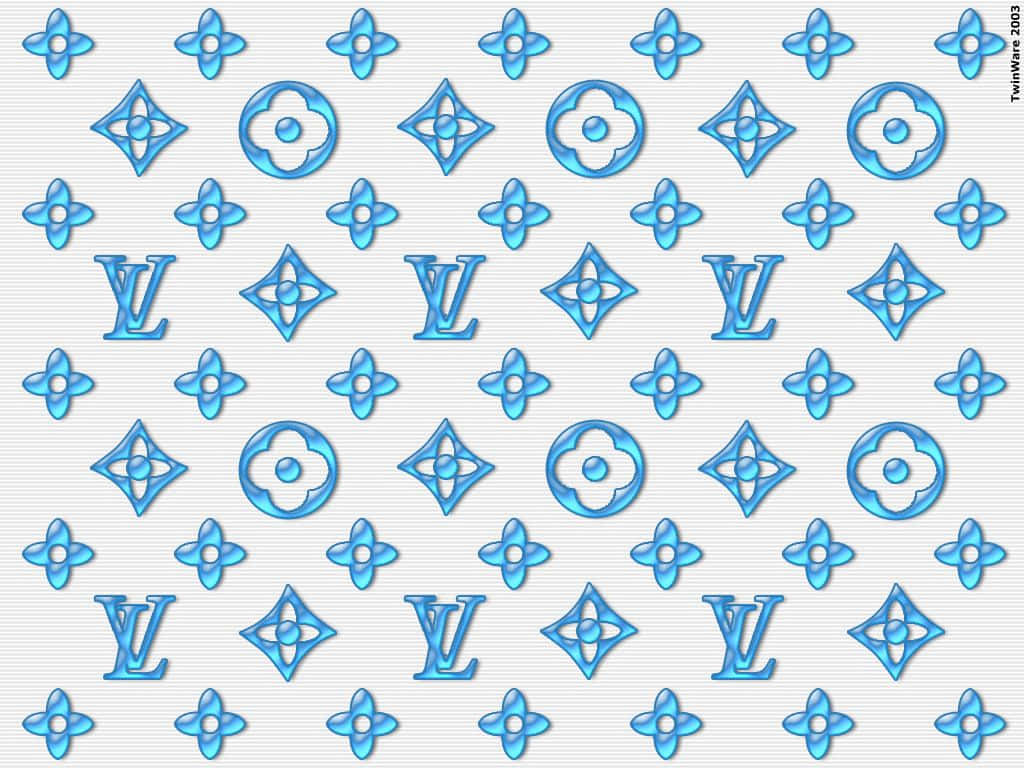 Louis Vuitton Print Skyblue Wallpaper