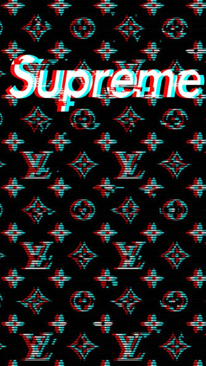 Louis Vuitton Print Supreme Logo Wallpaper