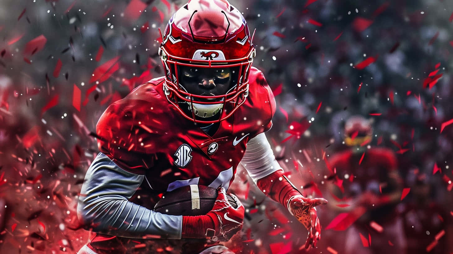 Louisville Cardinals Football Player Dynamic Art Wallpaper