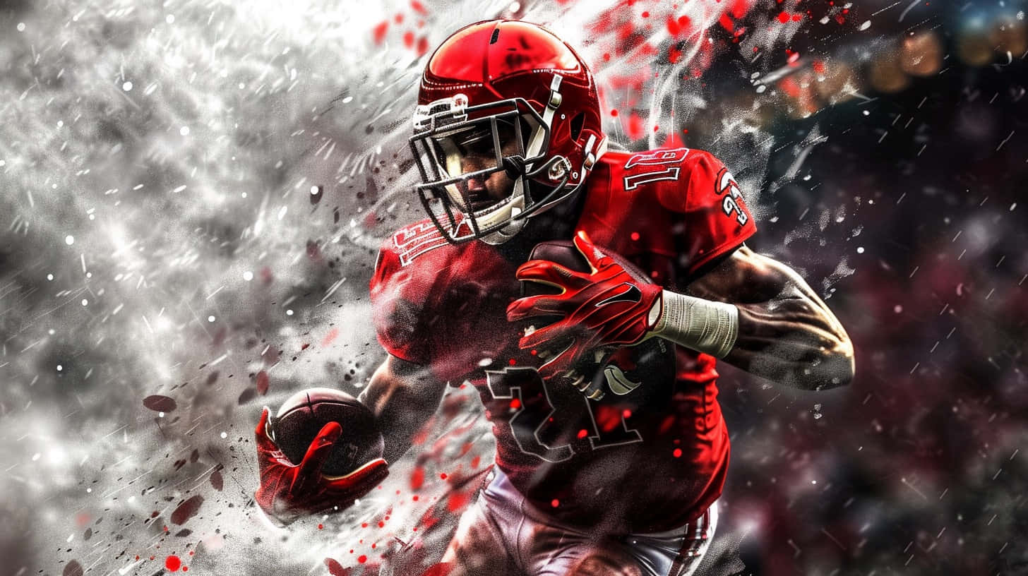 Louisville Cardinals Football Player Dynamic Artwork Wallpaper