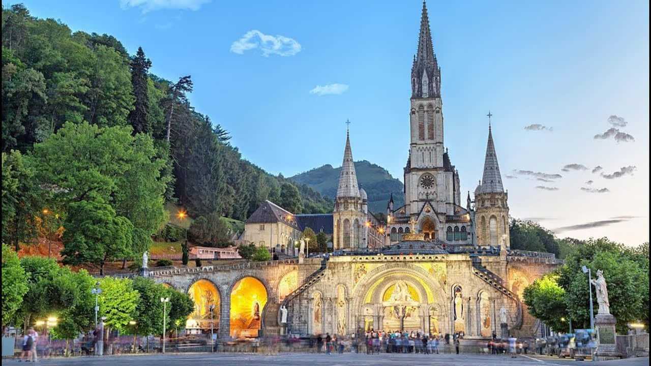 Lourdes Sanctuary Dusk View Wallpaper