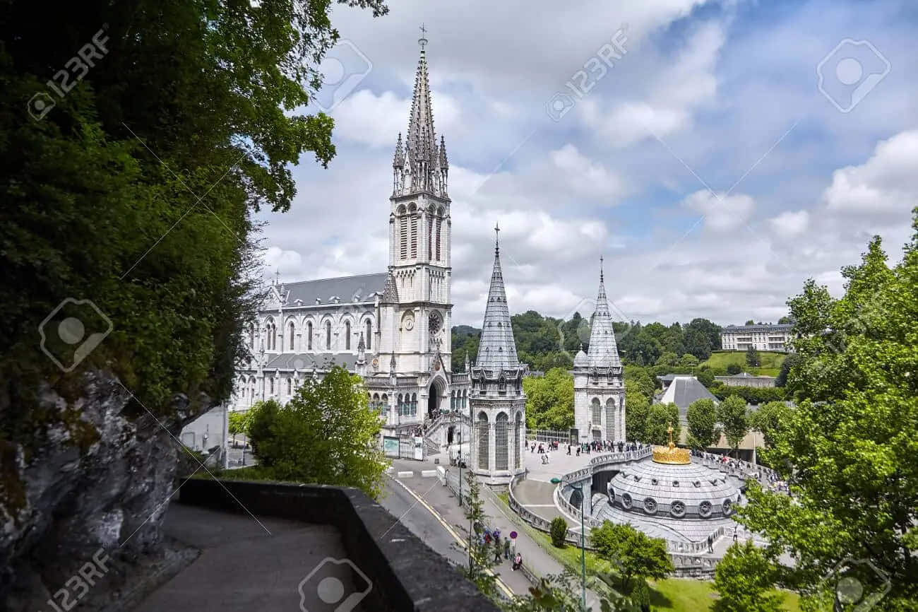 Lourdes Sanctuary Scenic View Wallpaper