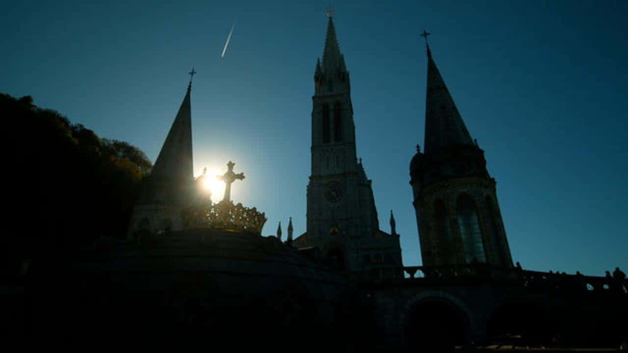 Lourdes Sanctuary Silhouette Dusk Wallpaper