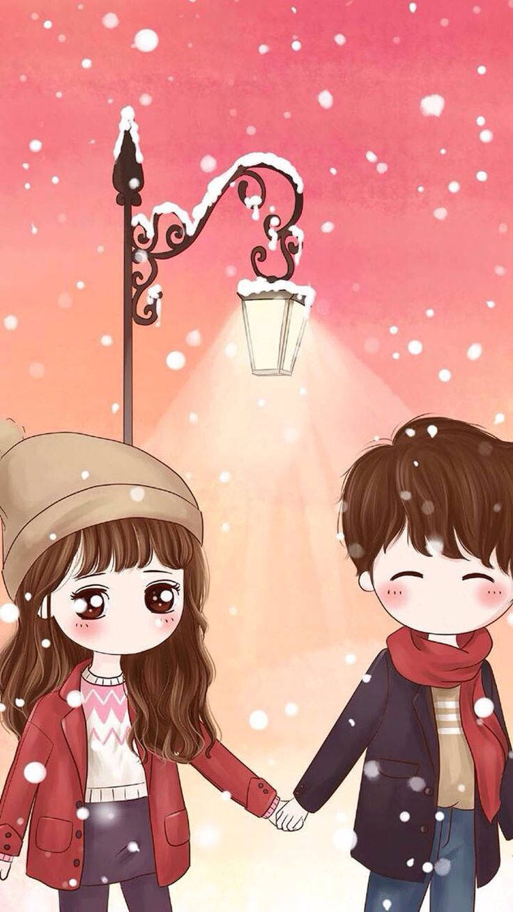 Love Cartoon Winter Wallpaper