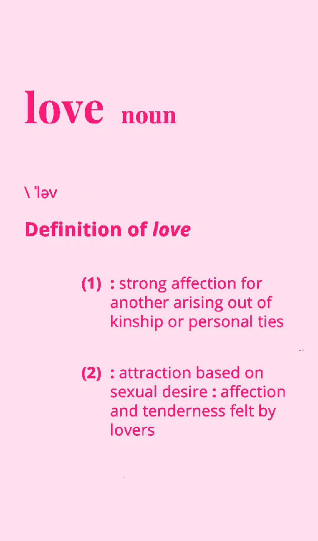 Love Definition Aesthetic Pink Background Wallpaper