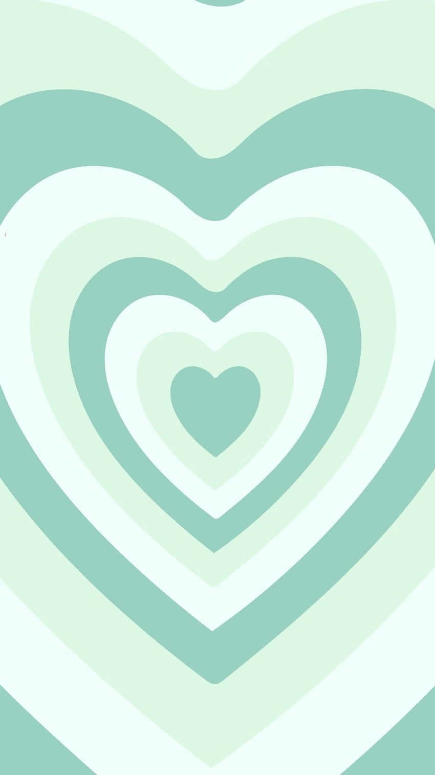 Love Green - A Pair Of Bright Mint Green Hearts Symbolizing Love, Strength And Friendship. Wallpaper