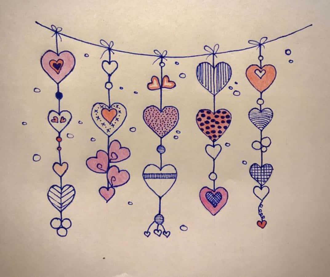 Love In Art - Creative Heart Doodle Wallpaper